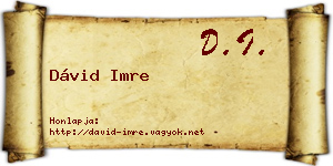 Dávid Imre névjegykártya